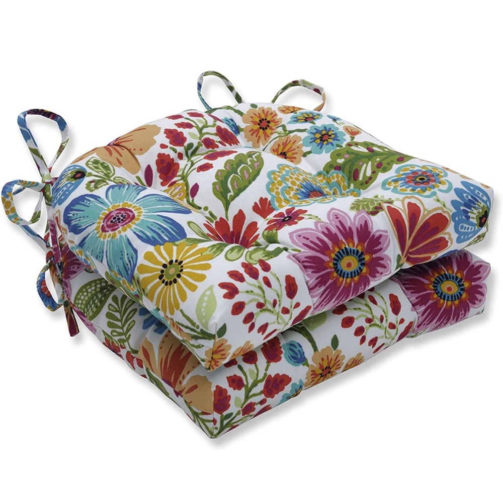 Pillow Perfect Gregoire Prima Reversible Chair Pads, 15.5" x 16", 2 pack